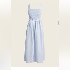 J.Crew Smocked Beach Linen Dress